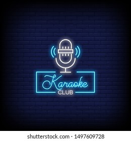 Karaoke Club Logo Neon Style Neon