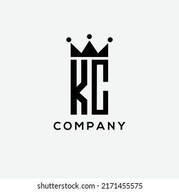 Kc Logo Monogram Emblem Style Crown Stock Vector Royalty Free