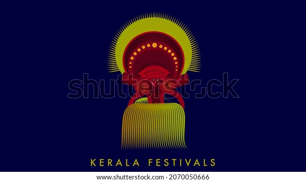 Kerala Festival Theyyam Vector Illustration Stock Vector Royalty Free