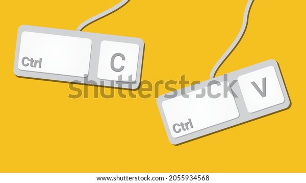 Keyboard Keys Ctrl C Ctrl V Stock Vector Royalty Free