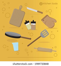 Kitchen Tools Set Vector Illustration Flat Stock Vector Royalty Free