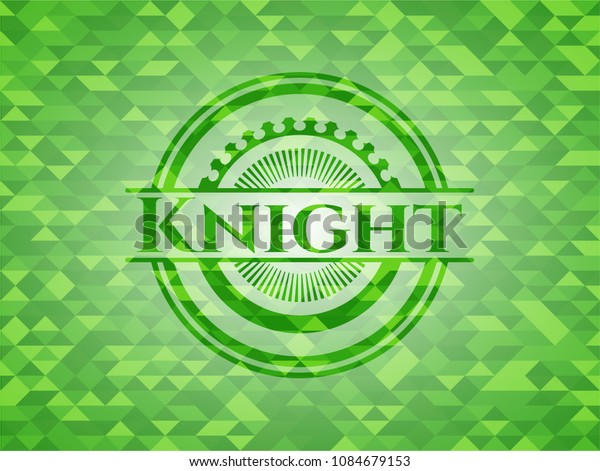 Knight Green Emblem Triangle Mosaic Background Stock Vector Royalty