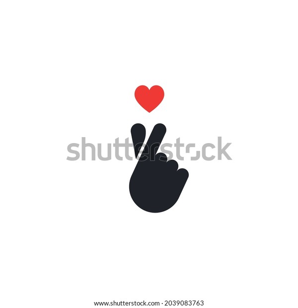 Korean Finger Heart Love You Hangul Stock Vector Royalty Free