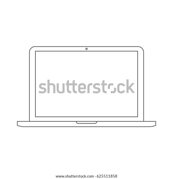 Laptop Outline Vector Icon Eps Nonebook Stock Vector Royalty Free