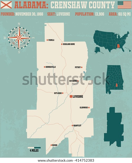 Large Detailed Map Infos About Crenshaw Stock Vector Royalty Free