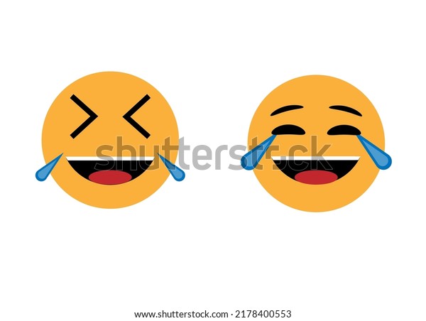 Laughing Emoji Laughing Emojis Set Simple Stock Vector Royalty Free