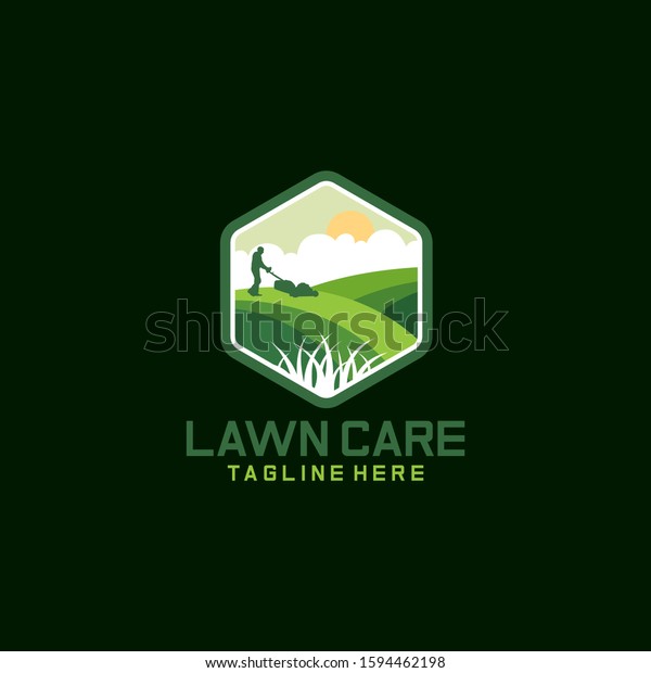 Lawn Care Service Logo Design Vector Stock Vector Royalty Free 1594462198