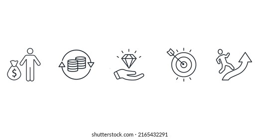 Lean Thinking Icons Symbol Vector Elements Stock Vector Royalty Free