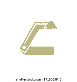 Letter C Excavator Logo Construction Stock Vector Royalty Free