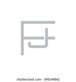 Letter F J Monogram Logo Gray Stock Vector Royalty Free 398144842