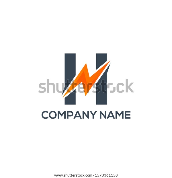 Letter H Lightning Logo Icon Design Stock Vector Royalty Free 1573361158