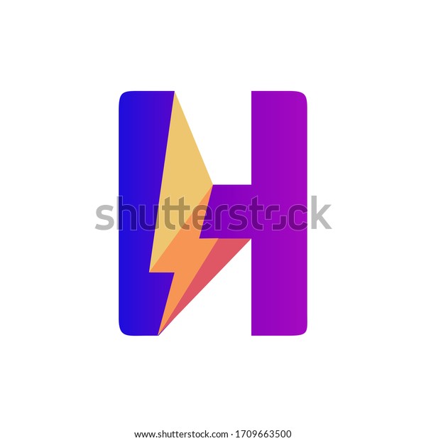 Letter H Lightning Vector Logo Design Stock Vector Royalty Free