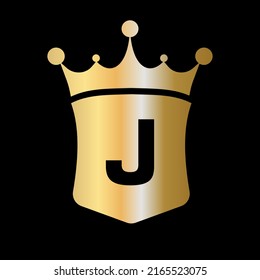 Letter J Crown Shield Logo Vector Stock Vector Royalty Free