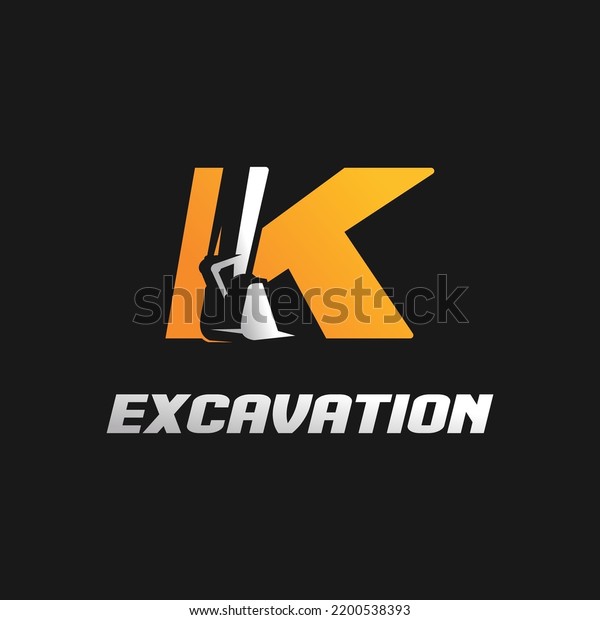 Letter K Excavator Logo Concept Template Stock Vector Royalty Free