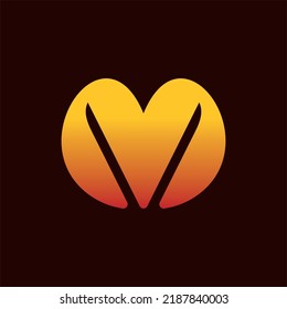 Letter M Love Media Modern Logo Stock Vector Royalty Free 2187840003