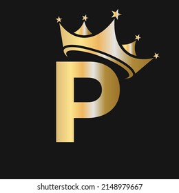 Letter P Crown Logo Crown Logo Stock Vector Royalty Free 2148979667