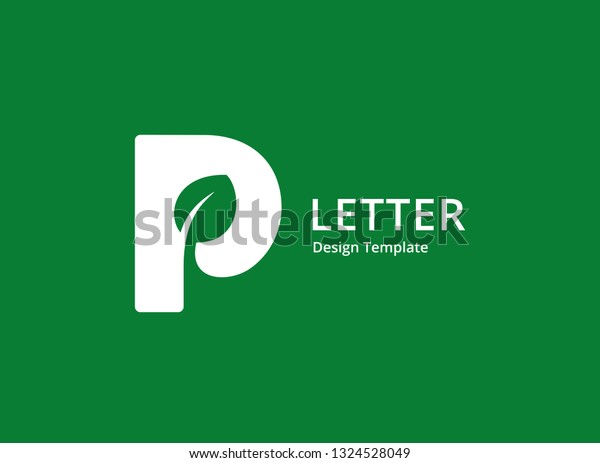 Letter P Eco Leaves Logo Icon Stock Vector Royalty Free