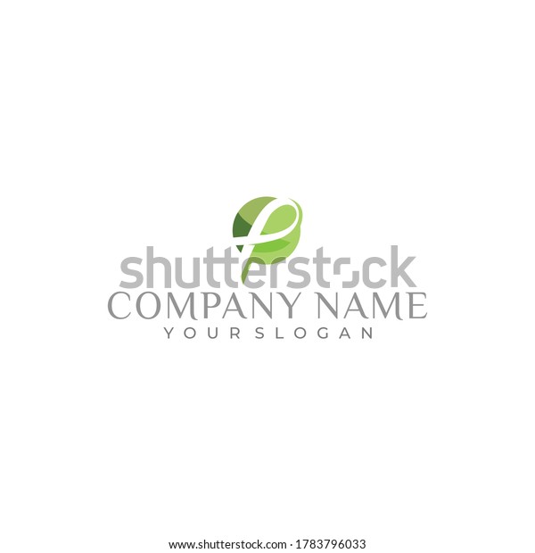 Letter P Eco Leaves Logo Icon Stock Vector Royalty Free