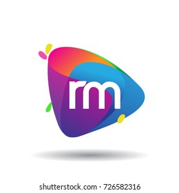 Letter Rm Logo Colorful Splash Background Stock Vector Royalty Free