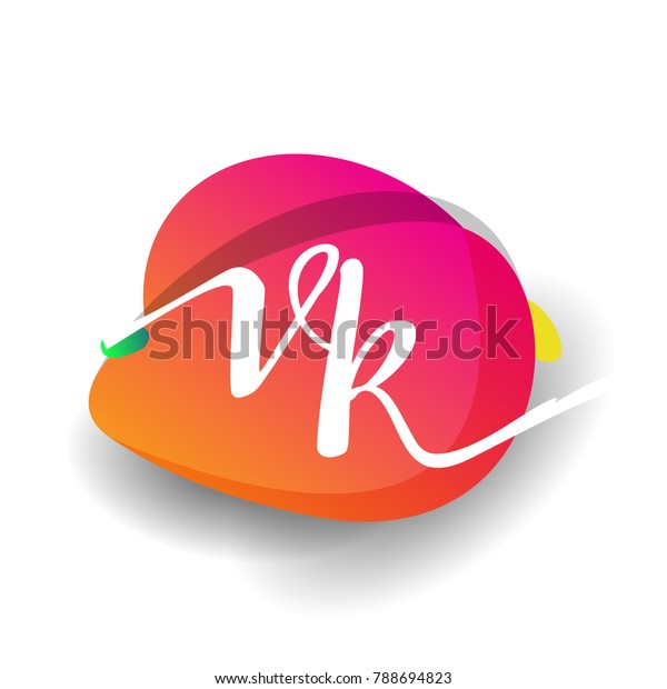 Letter Vk Logo Colorful Splash Background Stock Vector Royalty Free