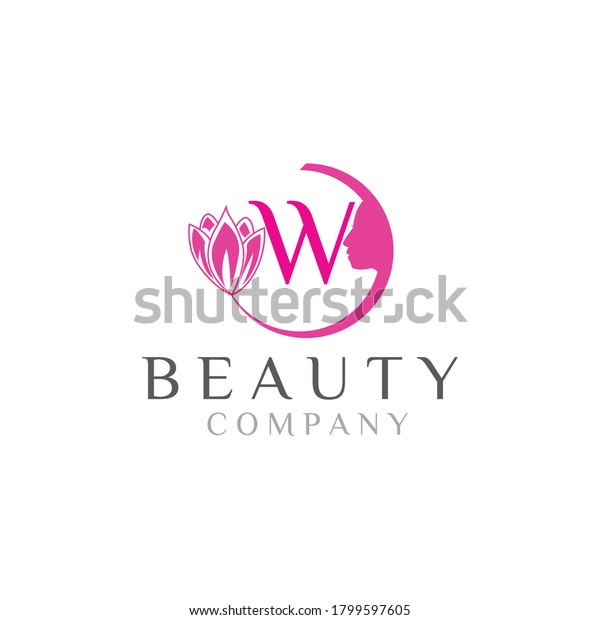 Letter W Beauty Logo Natural Spa Stock Vector Royalty Free