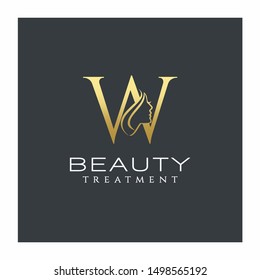 Letter W Beauty Logo Vector Icon Stock Vector Royalty Free