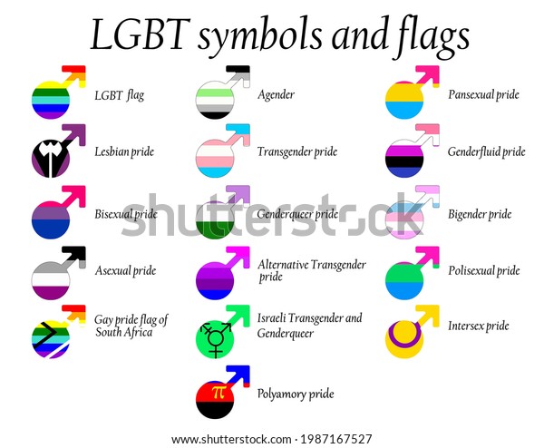 Lgbt Official Pride Flag Collection Lesbian Stock Vector Royalty Free