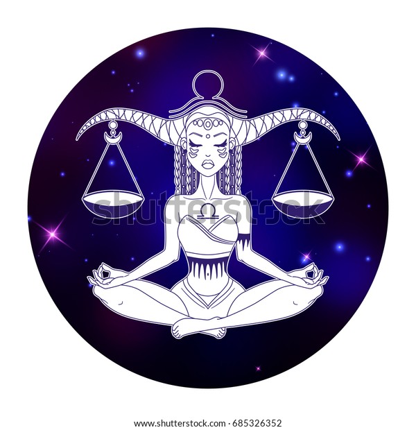 Signo libra zodiaco símbolo horóscopo ilustración vectorial