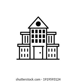 Library Building Vector Outline Icon Style Stock Vector Royalty Free Shutterstock