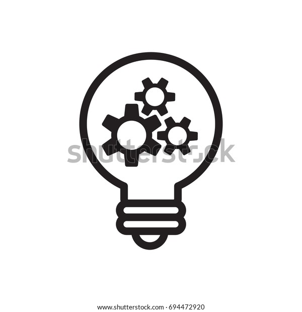 Light Bulb Gears Stock Vector Royalty Free 694472920