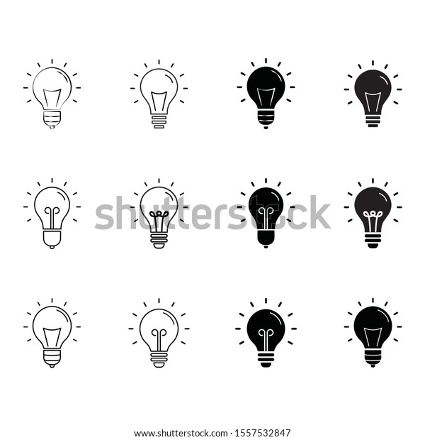 Light Bulbs Bulb Icon Set Lamp Stock Vector Royalty Free