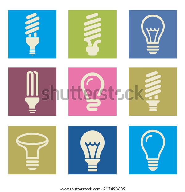 Light Bulbs Bulb Icon Set Stock Vector Royalty Free 217493689