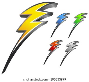 Lightening Bolt Set Illustration Stock Vector Royalty Free