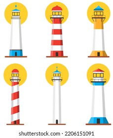 Lighthouse Cartoon Lighthouse Buildings Cartoon Illustration Stock