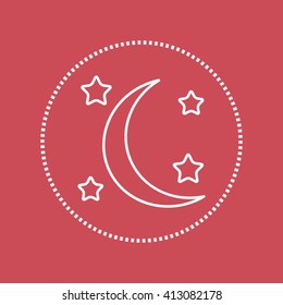 Moon Stars Icon Outline Illustration Moon Stock Illustration 1463283005