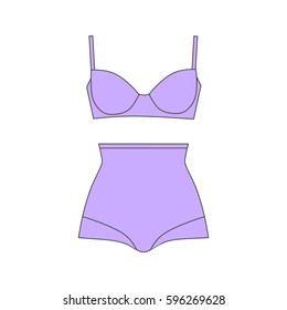 Sketch Lingerie Sexy Nightgown Vector Illustration Stock Vector