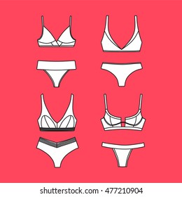 Bras Panties Sexy Lingerie Pantie Vector เวกเตอรสตอก ปลอดคา