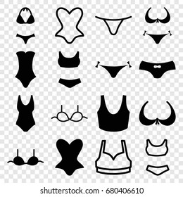 Collection Lingerie Panty Bra Set Vector Stock Vektorgrafik