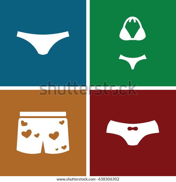 Lingerie Icons Set Set Lingerie Stock Vector Royalty Free