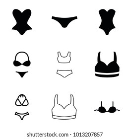 Lingerie Icons Set Editable Filled Stock Vector Royalty Free