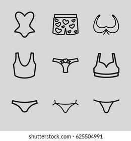 Lingerie Icons Set Editable Outline Vector De Stock Libre De