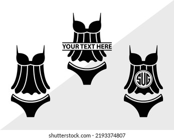 Lingerie Monogram Svg Printable Vector Illustration Stock Vector