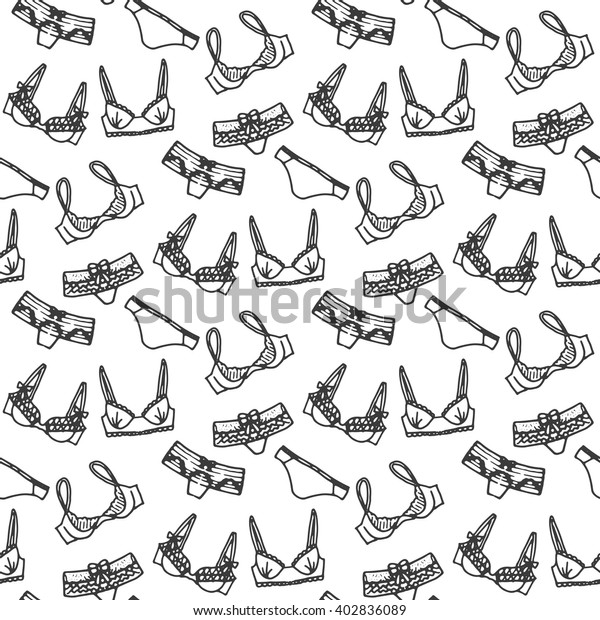 Lingerie Seamless Pattern Vector Underwear Background Stock Vector