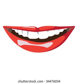 Silhouette Smiling Lips Teeths Tongue Stock Vector Royalty Free 503112190