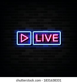 Live Neon Sign Vector Design Template Stock Vector Royalty Free