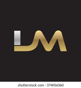 Lm Company Linked Letter Logo Golden Stock Vector Royalty Free