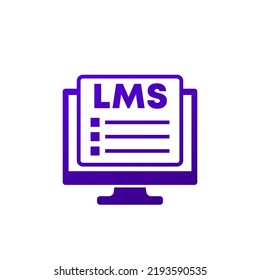 Lms Icon Learning Management System Vector Stock Vector Royalty Free