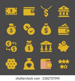 Loan Web Icons Dollar Billfold Courthouse Stock Vector Royalty Free