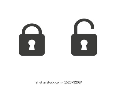 Lock Closed Open Icons On White Stock Vector Royalty Free 1523732024