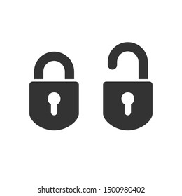 Locked Unlocked Padlock Icon Set Stock Vector Royalty Free 1500980402